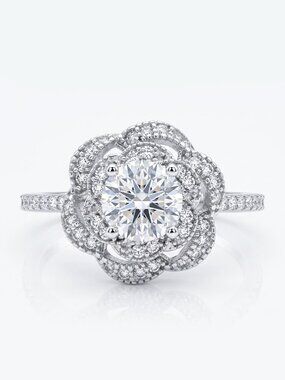 Vintage Style Flower Ring - 925 Sterling Silver